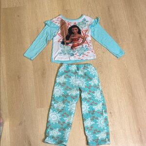 Disney Moana Pajama Set - Aqua and White Girl’s 4/5